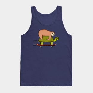 Sloth and turtle skateboard Tank Top